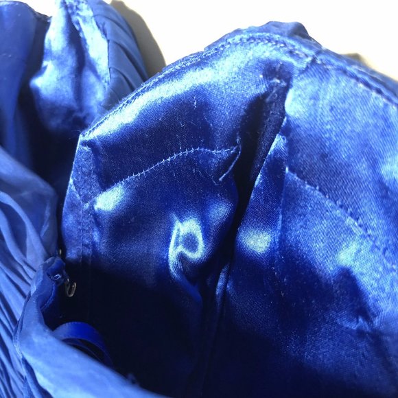 Girl’s Ruched Strapless Royal Blue Gown, May Queen Couture - Picture 7 of 9